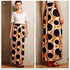 NWT Anthropologie Maeve Melo Polka Dot Maxi Skirt